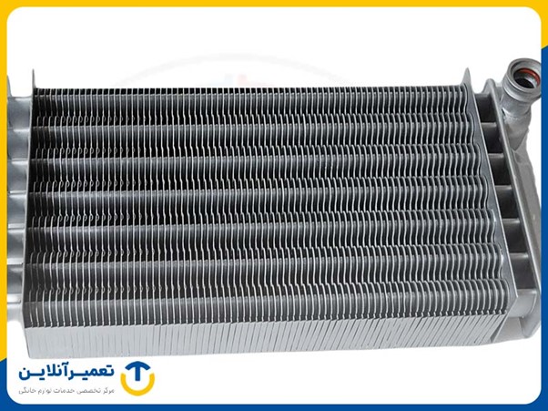 مبدل حرارتی اولیه، یکی از قطعات پکیج دیواری برای گرم کردن آب