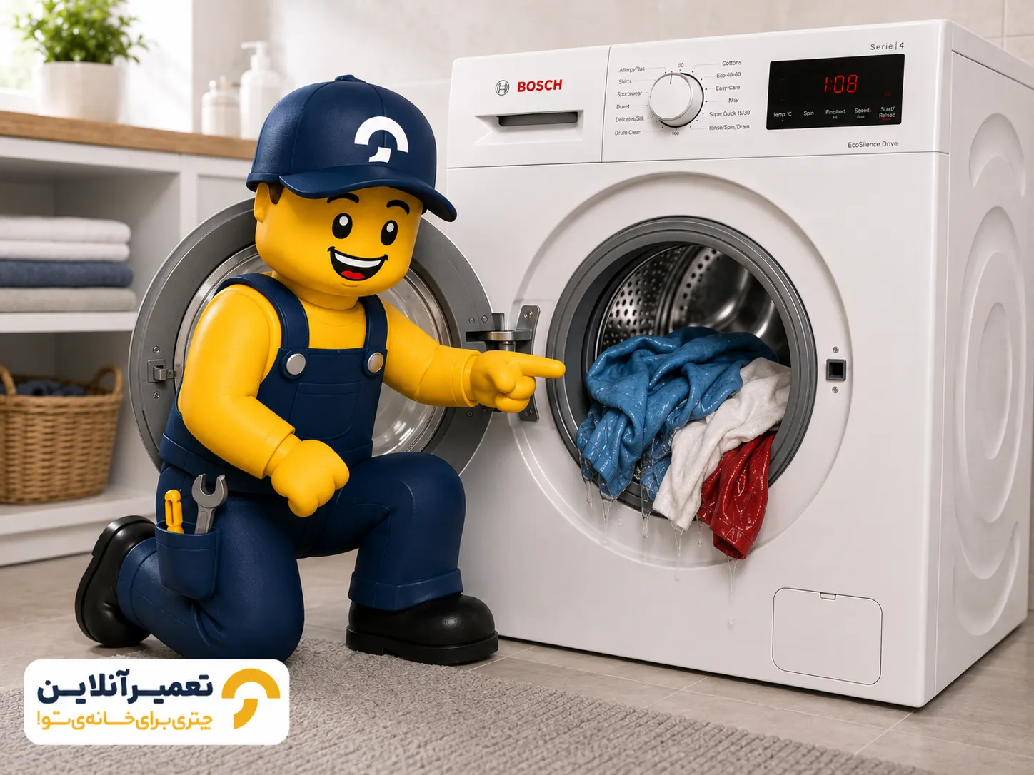 تخلیه نشدن آب لباسشویی بوش