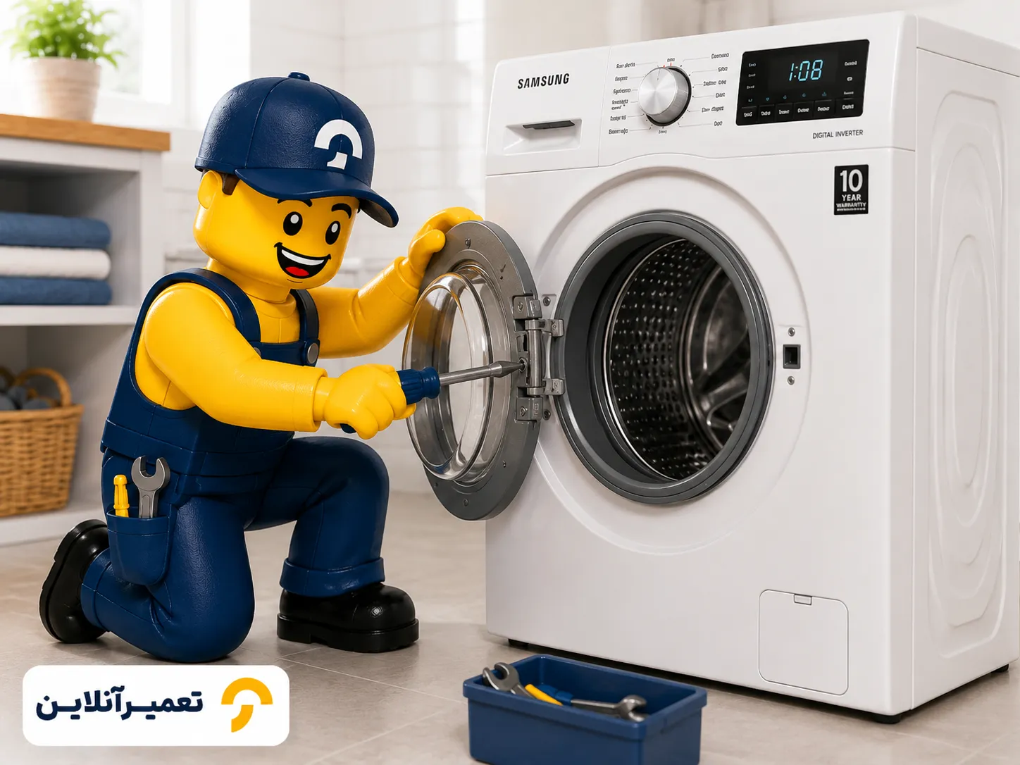 باز نشدن درب لباسشویی سامسونگ