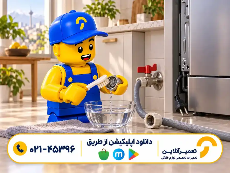 تمیز کردن صافی ورودی ظرفشویی